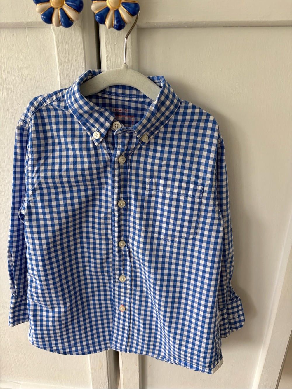 Blue Gingham Button-Up Shirt for Kids 3T